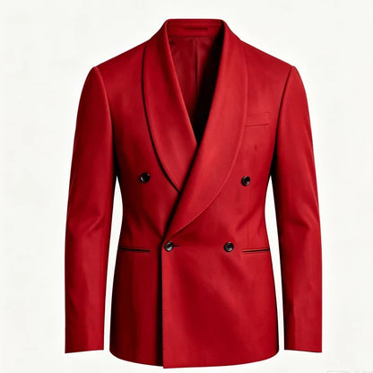 Luxury Men's Summer Blazer Shawl Lapel Slim Fit Double Breasted Suit Jacket Business Casual Wedding Groom Tuxedo Formal Party