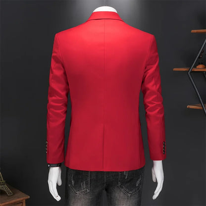 Plus Size 6XL-M Fashion Mens Solid Color Suit Jacket High Quality Business Slim Fit Casual Blazers Formal Social Wedding Tuxedo