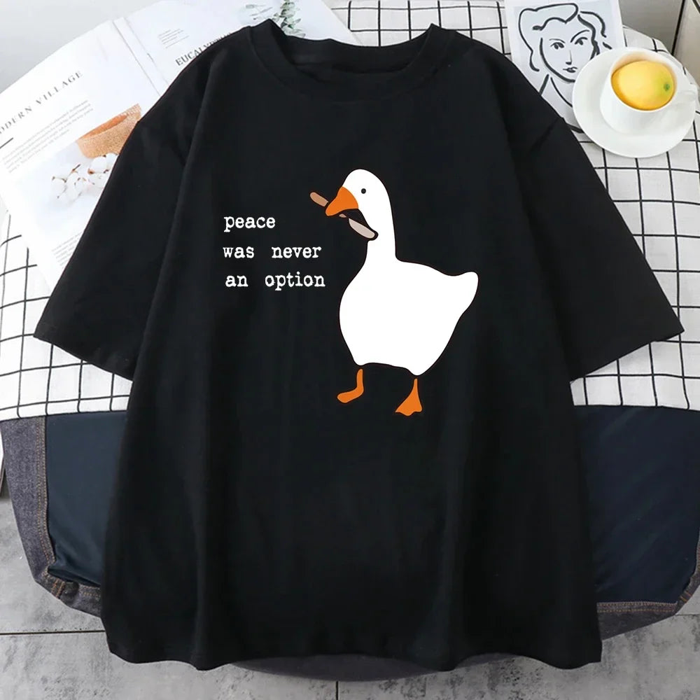 Peace Was Never An Option Prints Mans Tee Clothing Creativity All-math Women T-Shirt Tops women Clothing T-Shirt Y2K top