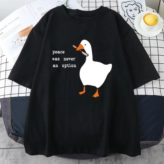 Peace Was Never An Option Prints Mans Tee Clothing Creativity All-math Women T-Shirt Tops women Clothing T-Shirt Y2K top