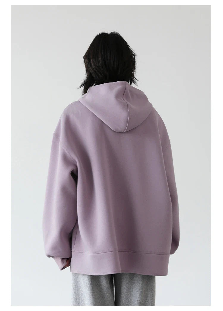 Women Sweatshirts Hoodies Solid Loose Casual Hooded Female Tops Lady Coat Medium Length Overcoat Spring Autumn 2025