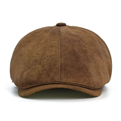 Autumn Winter Faux Leather Cap Newsboy Cap Hat Men Women Casual Beret Solid Cap PU  Leather Flat Caps Vintage