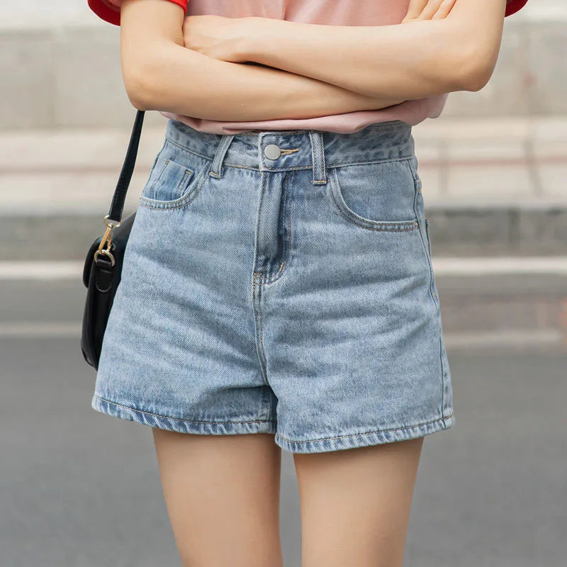 Lucyever Wide Leg Denim Shorts Women Casual High Waist Loose Straight Shorts Woman 2025 Spring Summer Classic Button Jean Shorts