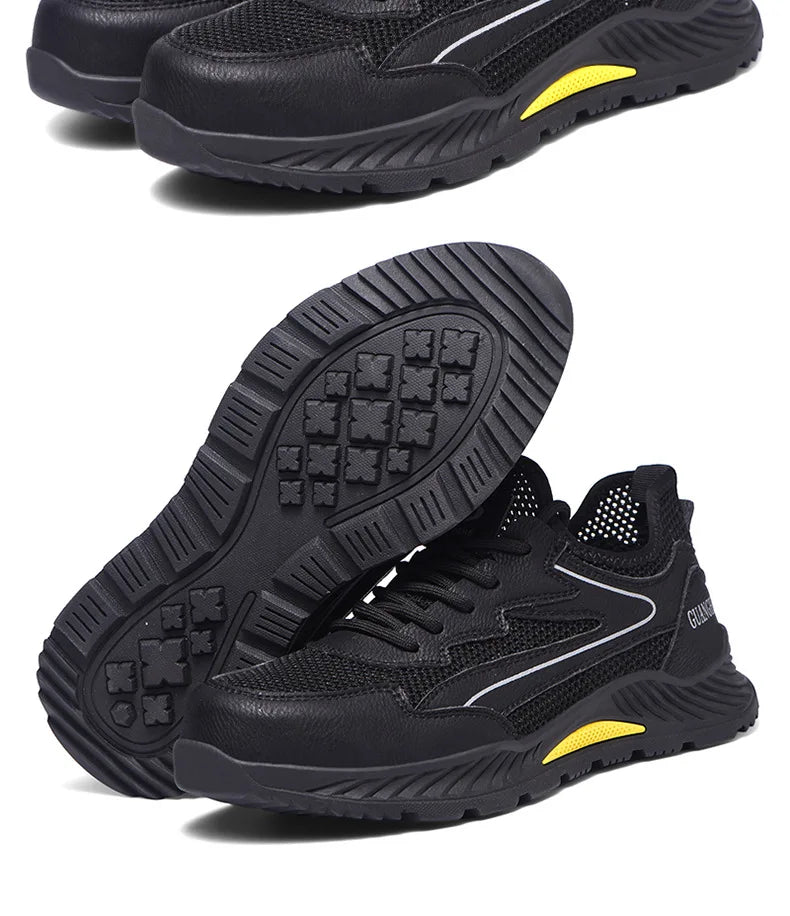 summer mesh safety shoes breathable work shoes industrial construction indestructible shoes for men steel toe safety work boots