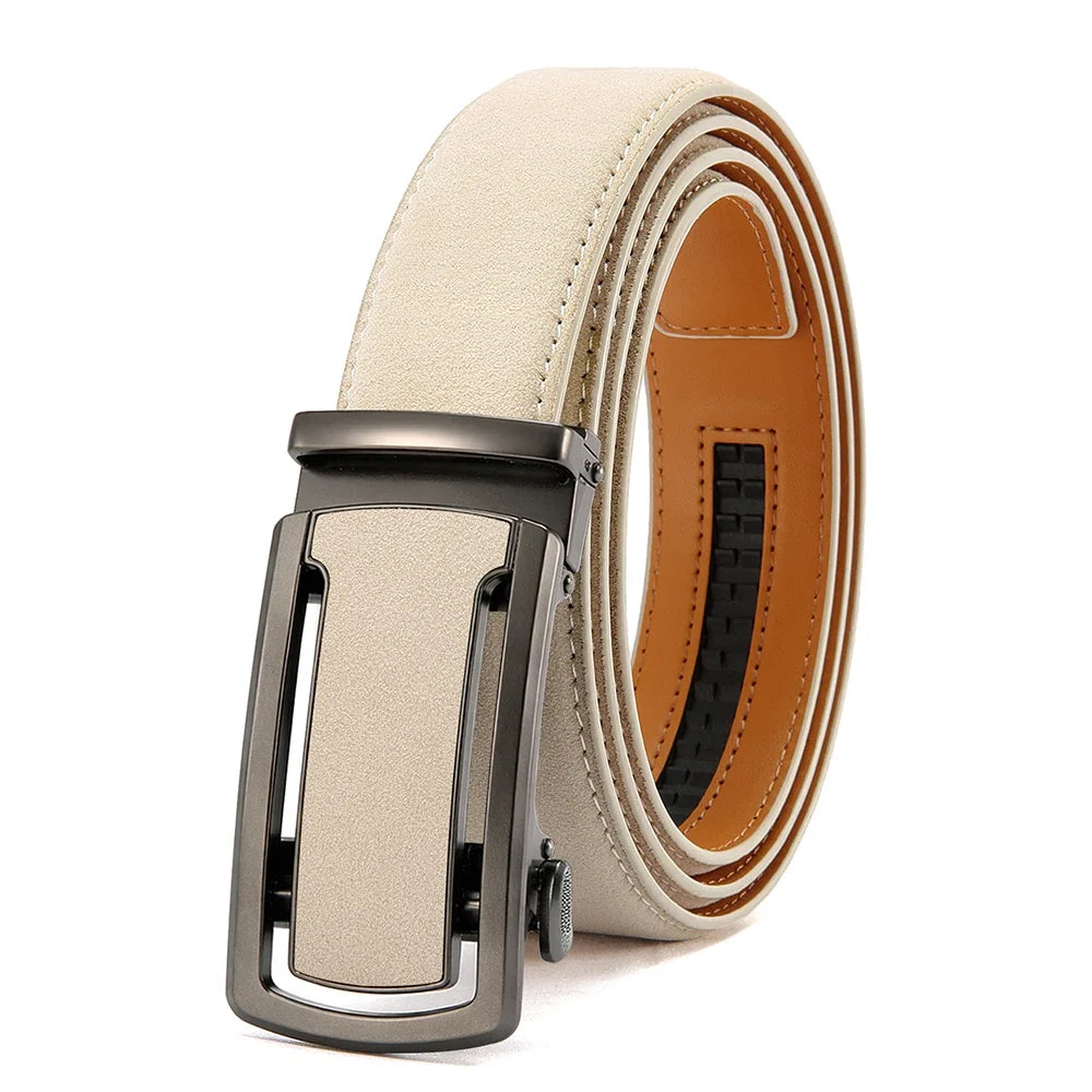 Men's High-Quality Belt 115cm 125cm 135cm Luxury Belt, Black Men's Automatic Buckle Jeans Men's Belt Suit Belt