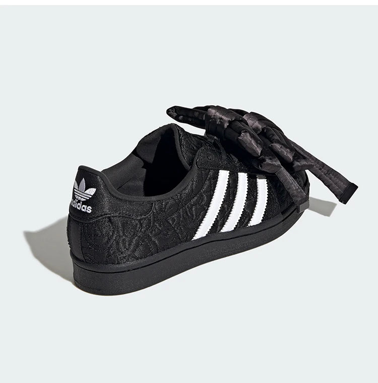 Official Authentic Three Stripes Women's Bow Casual Low-top Sneakers JR7978