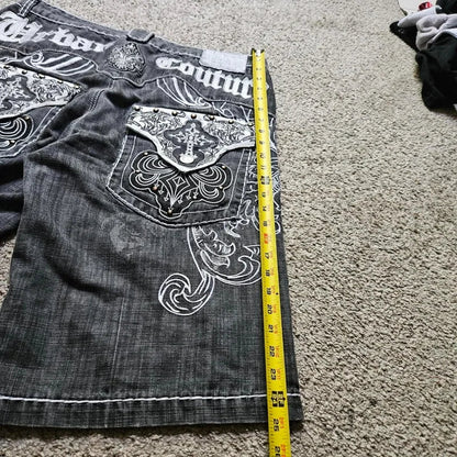 Y2K New Popular Denim Shorts Patch Vintage Shorts Men Women Street Hip Hop Fashion Harajuku Punk Loose High Waist Wide Leg Pants