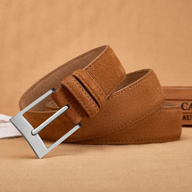 New Style Fashion Brand Welour Genuine Leather Belt For Jeans Leather Belt Men Mens Belts Luxury Suede Belt Straps