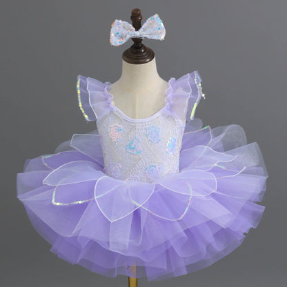 Children's Day Dance Dress Girl Ballet Princess Summer Dresses Girls Ballet Sequins Outfit Kids Clothes Vestidos Birthday Gift