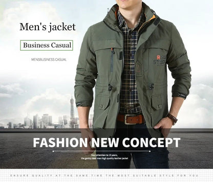 2024 Business Casual Jackets Man Sports Coat Spring Windproof Hooded Jackets Quick Drying Lightweight Outdoor Climbing Outwear