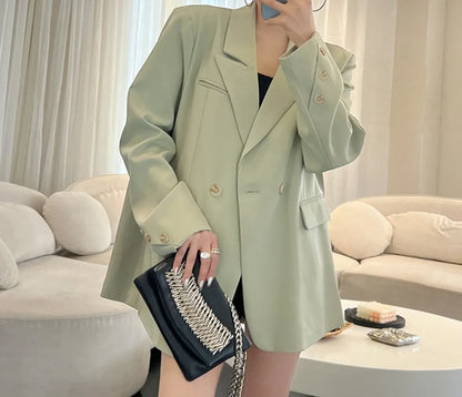 Coat Women Blazer Coats Turn Down Collar Blazers Jackets Y2k Streetwear Work Suits Elegant Splice Casual Jacket 2026 Spring