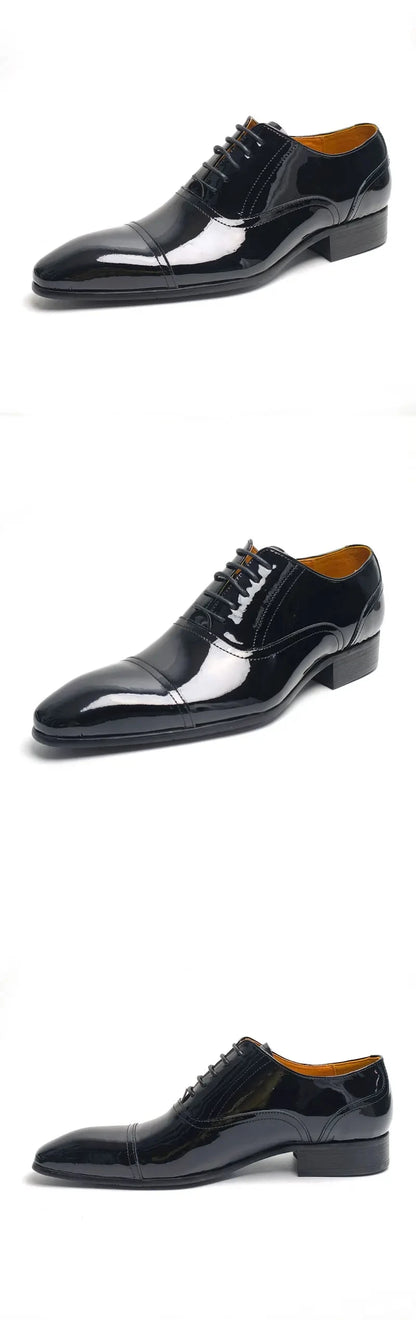 Deluxe Men's Leather Shoes Business office formal leather shoes Oxford Lace-up Classic Fashion cowhide shoes for Men