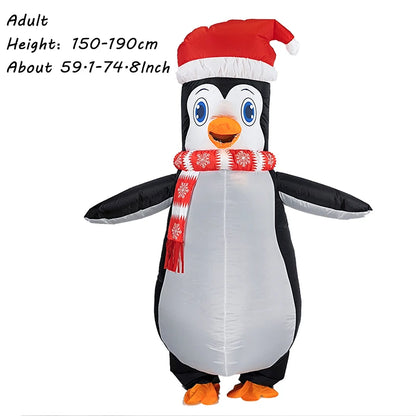Christmas Funny Inflatable Costumes Gingerbread Man Santa Claus Elk Snowman Tree Penguin Adult Kid Halloween Carnival Party