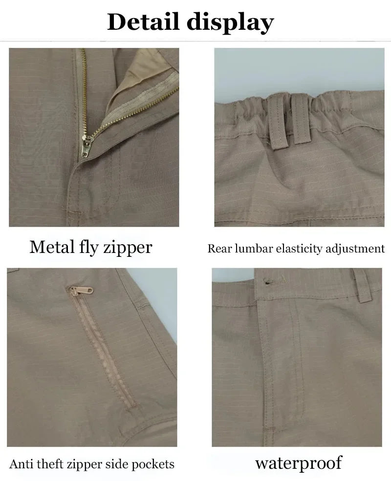 Summer Quick Dry Men Pants Thin Hunting Tactical Cargo Pants Multi-Pocket Loose Long Trousers Lightweight Hiking Work Pant