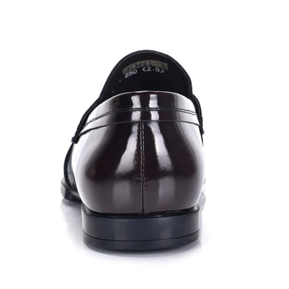 Luxury Slip On Dress Shoes Men Genuine Leather Italian Loafer Shoes For Men Black Patent Leather Formal Oxford Men Wedding Shoes