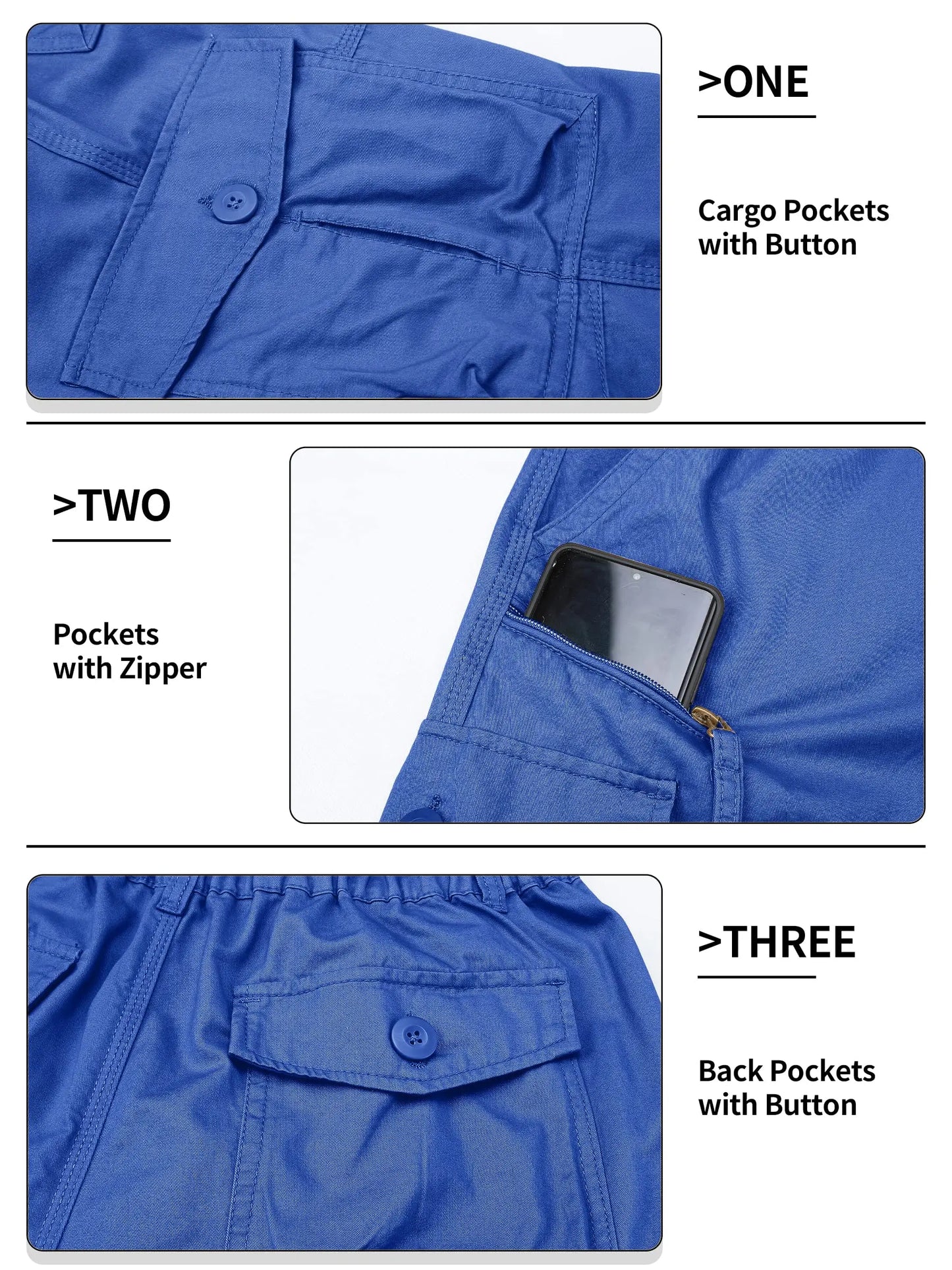 Below Knee Length 3/4 Long Shorts Men's Outdoor Capri Pants Multi Pocket Summer Twill Work Cargo Pants Man