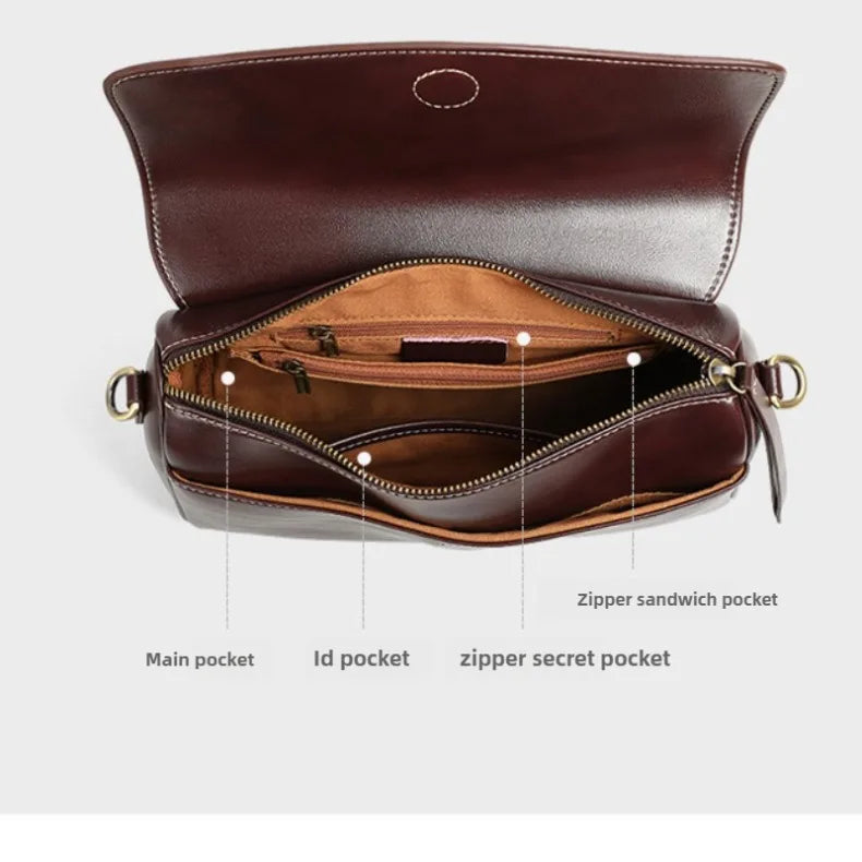 Women's Genuine Leather Shoulder & Crossbody Bag Minimalist Design for Office, Dinner & Weekend Outings Durable Everyday Handbag