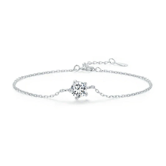 Bracelet en moissanite 1 carat, tendance, en argent sterling 925, avec breloques pour femmes 2023, bijoux classiques