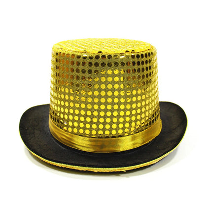 Magic Performance Hats British Style Fedora Glitter Jazz Caps Panama Evening Party Headwear for Women Men Gentleman Dancing Hat