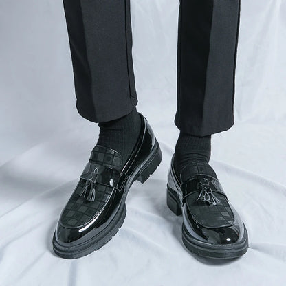 Leather Men Casual Black Tassel Loafers Handmade Soft Leisure Shoes Breathable Slip-On Comfortable for Drive Footwear Moccasins