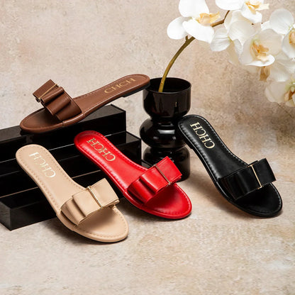Women's Flat Shoes  New Summer Bow Casual Slippers Black Commuting Woman Shoes