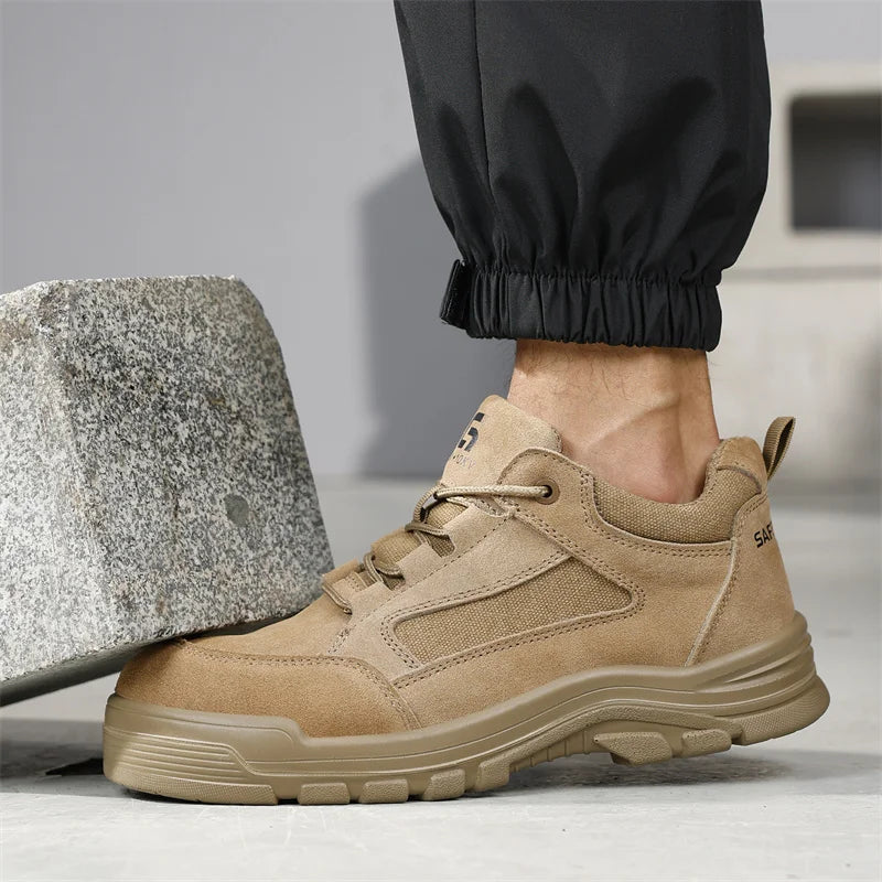 Fashion 2025 Plastic Toe Summer Breathable Labor Shoes Composite Toe Cap Indestructible Work Safety Boots Sneakers Male Footwear