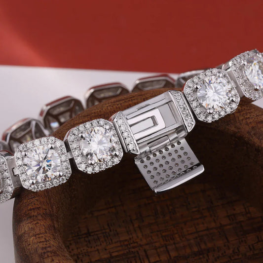 Bracelets de luxe en moissanite S925 en argent certifié GRA, chaîne de main en diamant de laboratoire pour femmes et hommes, cadeaux de bijoux fins de mariage