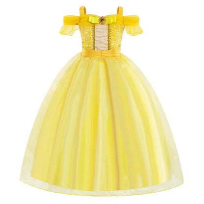 Kids Belle Costume Girl Halloween Princess Cosplay Party Dress Children Birthday Clothes Carnival Fancy Dress
