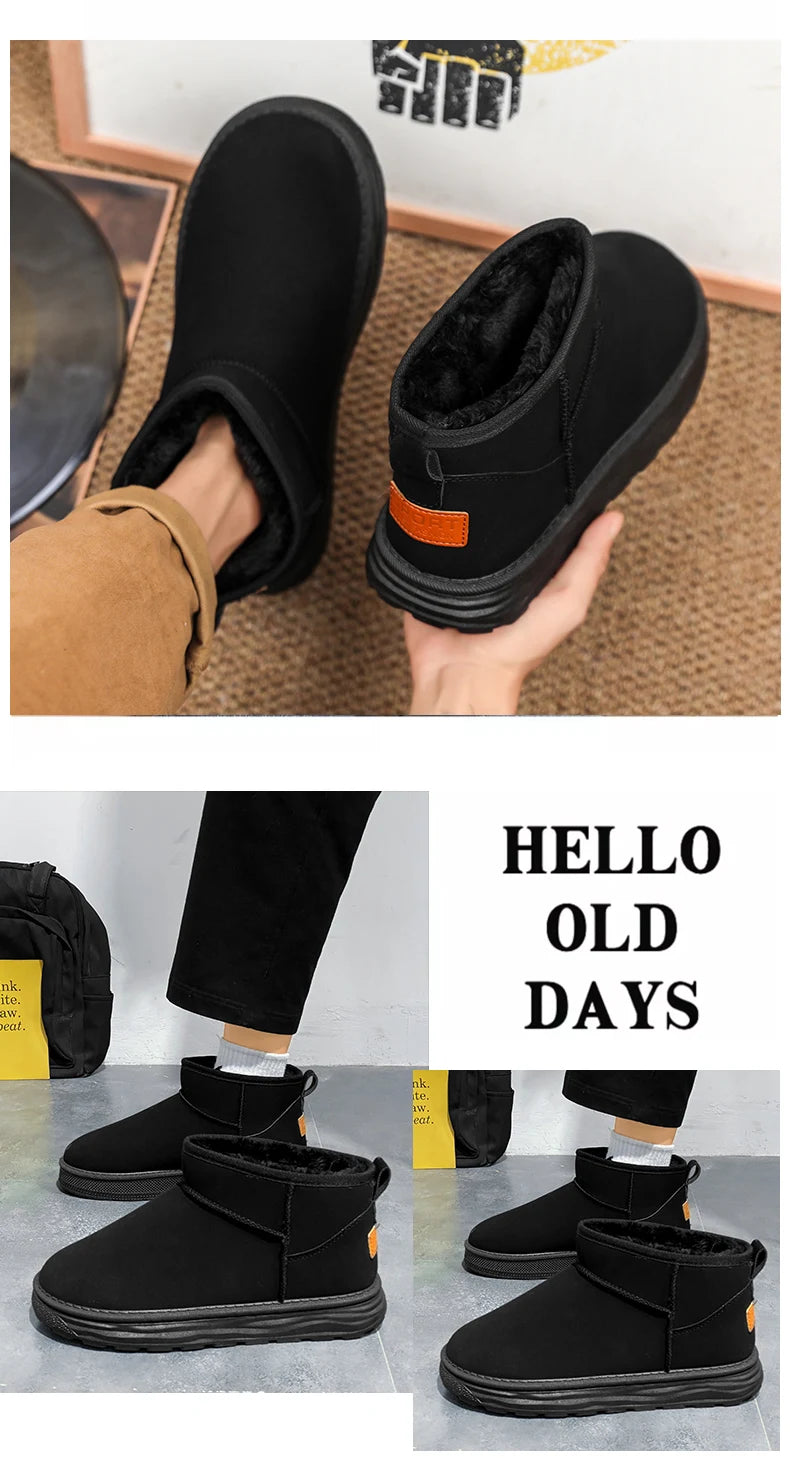 2025 Winter Snow Boots for Men New Fashion Australia Boots 39-47 Classic Top Quality Suede Leather Ankle Boots Warm Mens Shoes