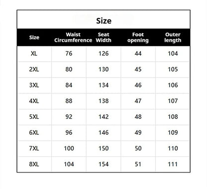 Men's Summer Workwear Pants Plus Size Loose Straight Leg Casual Trousers XL-8XL Big and Tall Large Summer Pants Asian Size