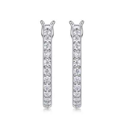 2mm D Color Moissanite Earring s925 Silver Plated 18k White Gold with GRA Certificates Wedding Hoop Earrings for Women