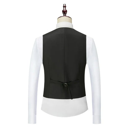 Man Suit Vest Slim V-neck Single-breasted Male Waistcoat Simple Solid Breathable Sleeveless Business Casual Men Vest