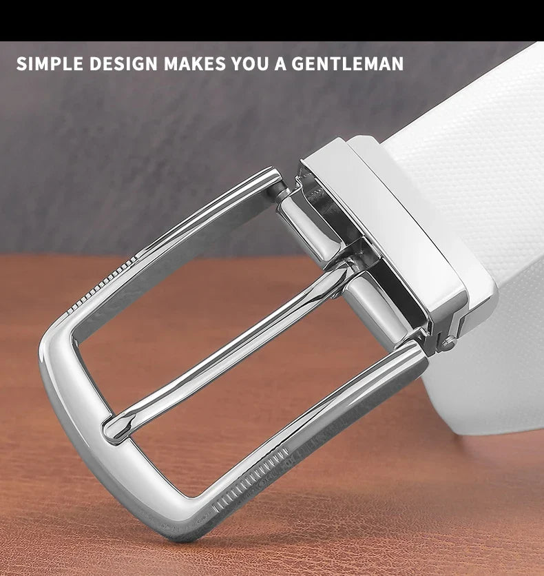 Fashion belts young men pin buckle genuine leather cowhide Waistband high quality white casual jeans ceinture homme B650