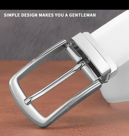 Fashion belts young men pin buckle genuine leather cowhide Waistband high quality white casual jeans ceinture homme B650