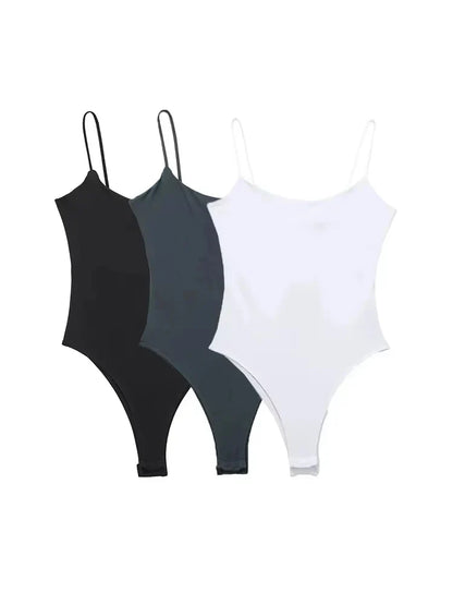 Skinny Bodysuits for Women, Backless, Thin Straps, Snap-button, Female Playsuits, Sexy Fashion