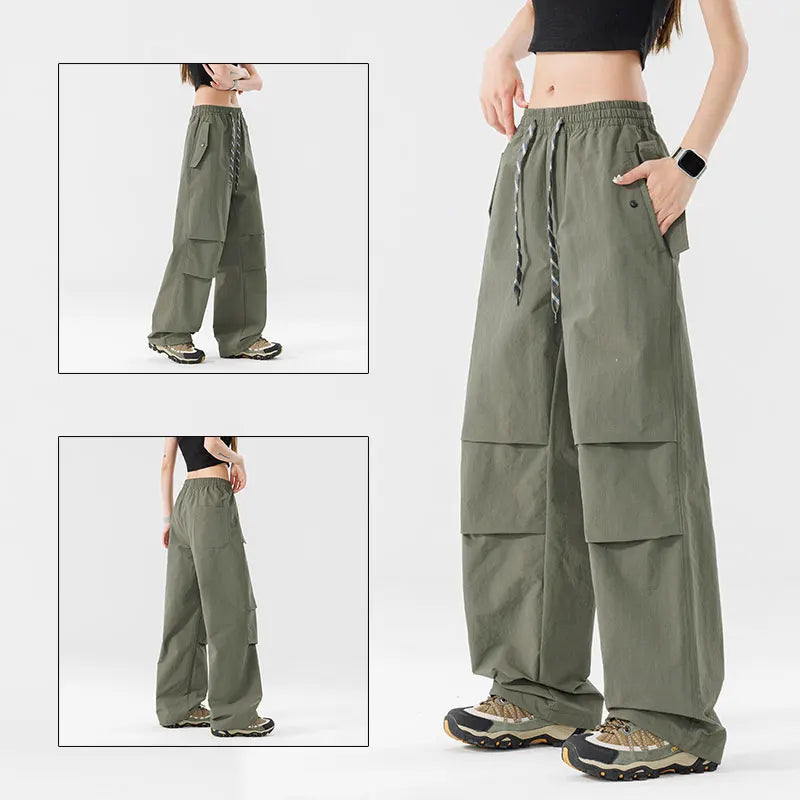 Summer Women Pant Outdoor Waterproof Hiking Pant Men Windproof Pant Adjustable Cuffs Cargo Trousers Lightweight Fishing Trousers