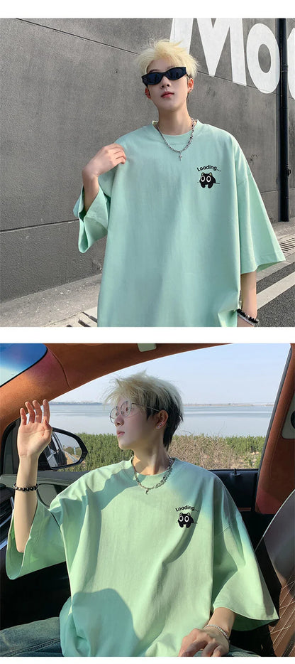 Men's T-shirts Oversized Summer Casual Wear 3XL White Cotton Tshirt for Men Funny Anime Print Men Tee Shirts New Clothes