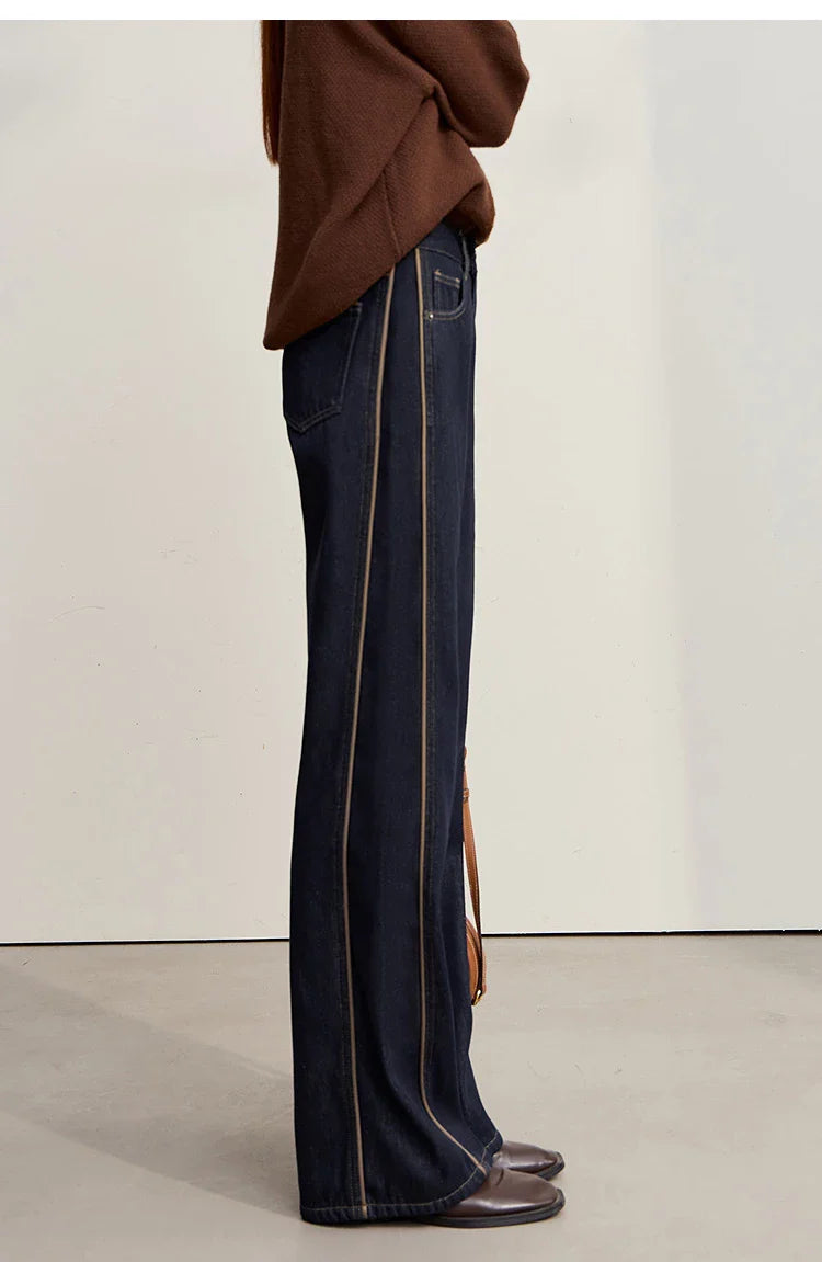 Jeans Pants For Woman 2025 Winter New Cotton Warm Medium And Low Waist Pants Wide Leg Loose Denim Trousers Women 12544157