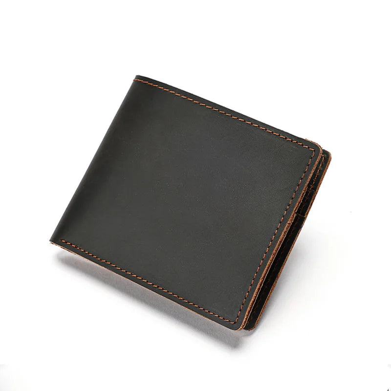 Genuine Leather Mens Wallet with Coin Pocket Bifold Italian Leather Wallets for Mens