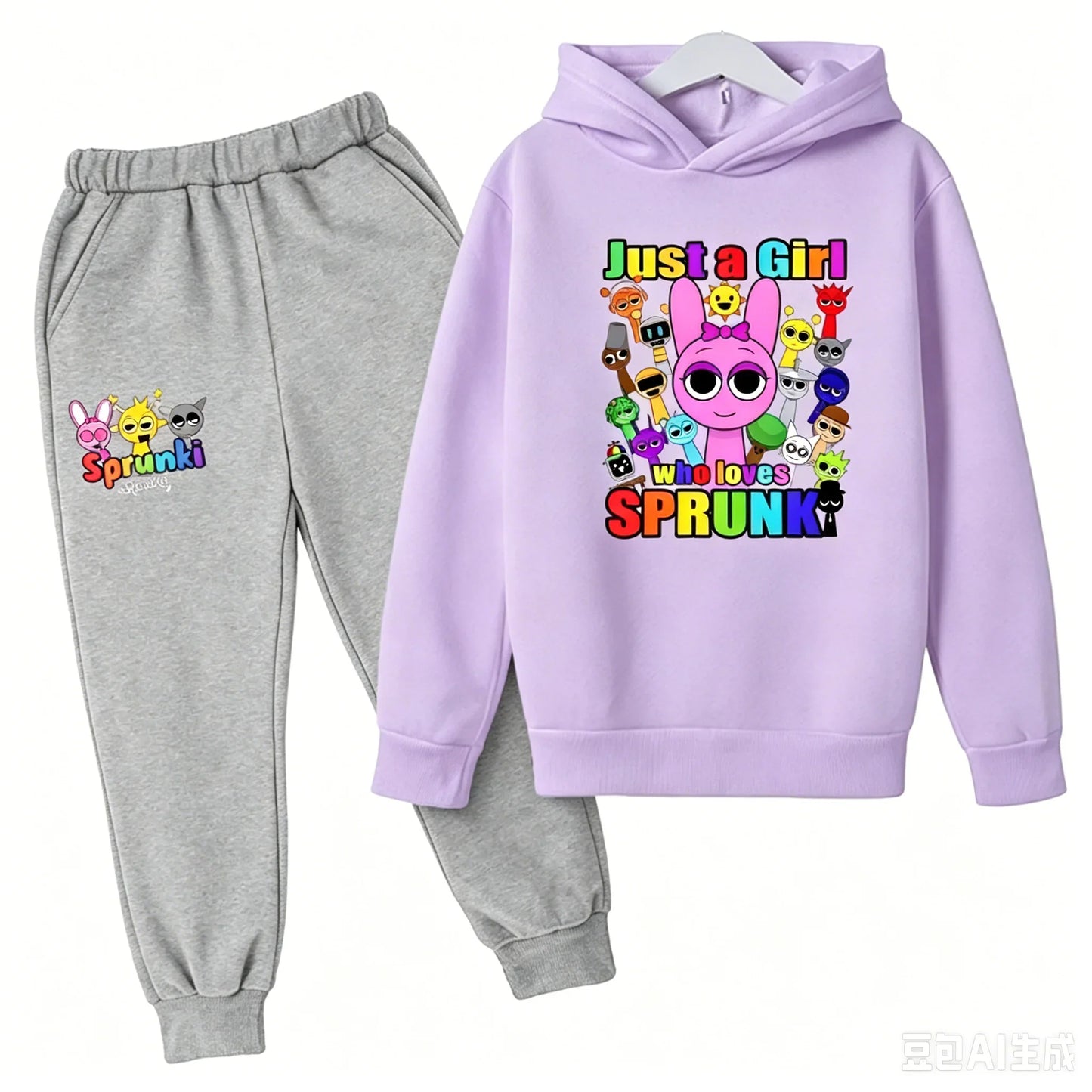 Sprunki Kids Clothes Hoodie+pants Age 2-12 Boy Girl Incredibox Anime Figures Sweatshirt Spring Autumn Pullover for Children Sets