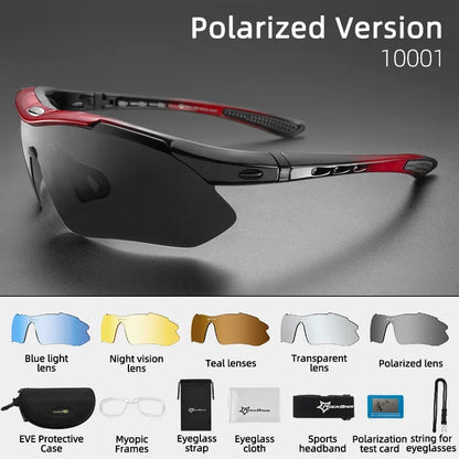 Polarized Cycling Glasses Men Sports Sunglasses Road MTB Mountain Bike Bicycle Riding Protection Goggles Eyewear 5 Lens
