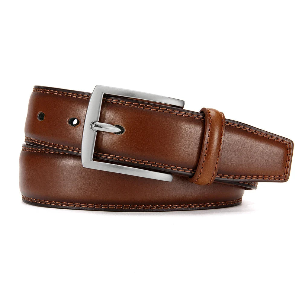 125cm Plus Size Men Belts High Quality Genuine Leather LONG Large Pin Buckle Metal Automatic Buckle Fashion Designer 2023New
