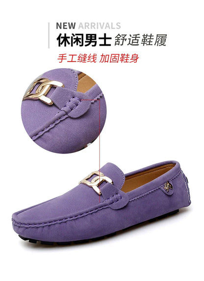 2025 New Handmade Beanie Shoes Men's Soft Sole Slip-On Casual Lazy Shoes Breathable Trbottomy Easiest for Match Large Size