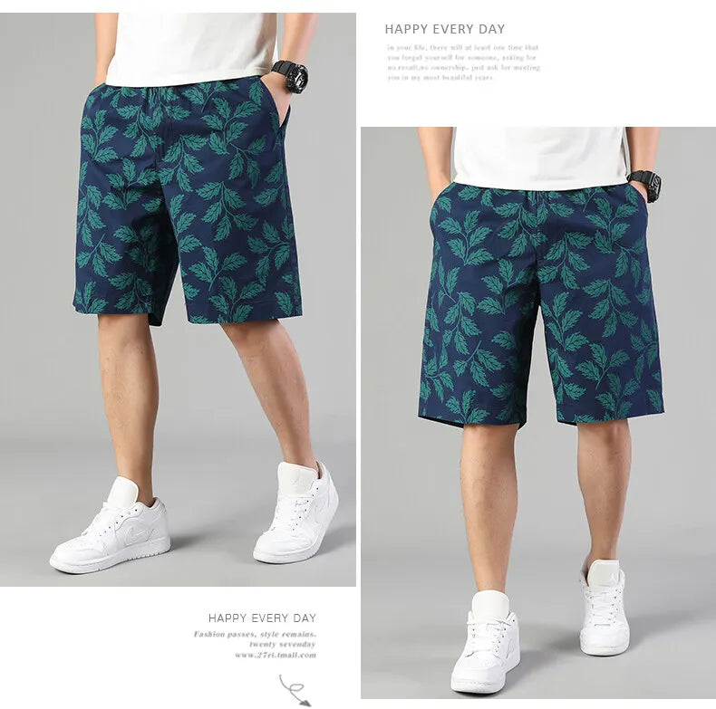 Men's Printed Casual Shorts Summer Light Weight Shorts Outdoor Sports Cool Breathable Beach Relaxed Fit Cotton Cargo Shorts