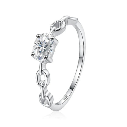 0.5ct D Oval Cut Moissanite Ring for Women 925 Sterling Silver Lab Diamond Engagement Wedding Rings Jewelry Bands
