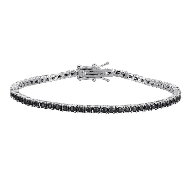 Certified Real 3/4/5/6.5MM Full Black Moissanite Tennis Bracelet for Women Men S925 Silver Link Bracelets Fine Jewelry
