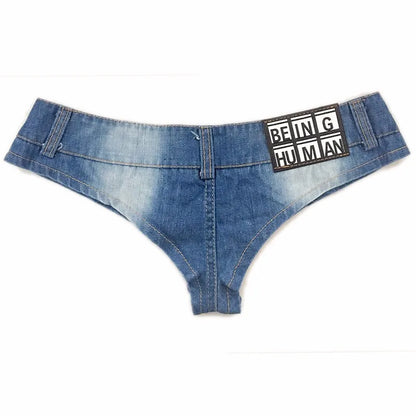 Women Beach Denim Thong Shorts Young Girls Sexy Nightclub Mini Short Jeans Ladies Disco Pole Dance Hotpants Micro Mini Shorts