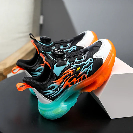 Boys leather lightweight winter sports shoes children's basketball running shoes spring and autumn new rubber soles