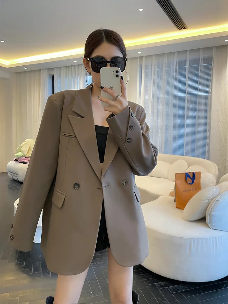 Coat Women Blazer Coats Turn Down Collar Blazers Jackets Y2k Streetwear Work Suits Elegant Splice Casual Jacket 2026 Spring