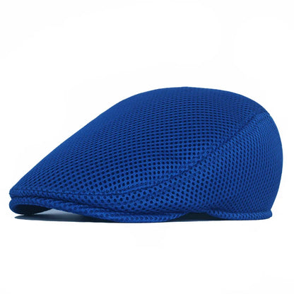 Men Women Hat Adjustable Newsboy Beret Ivy Cap Cabbie Flat Caps  Breathable Mesh Summer